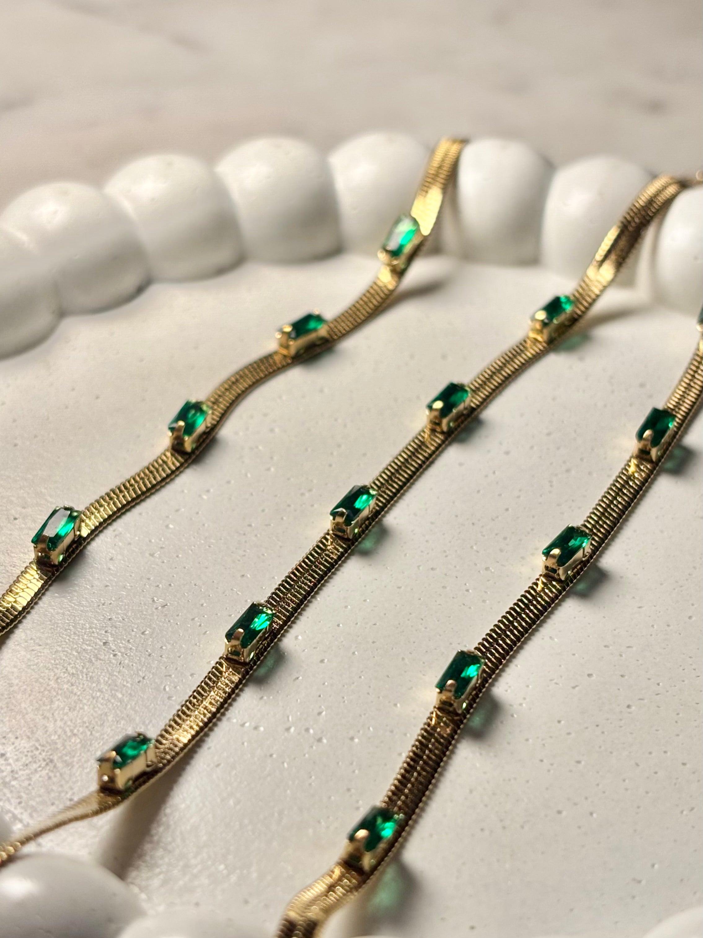 AURELIA EMERALD BAGUETTE BRACELET
