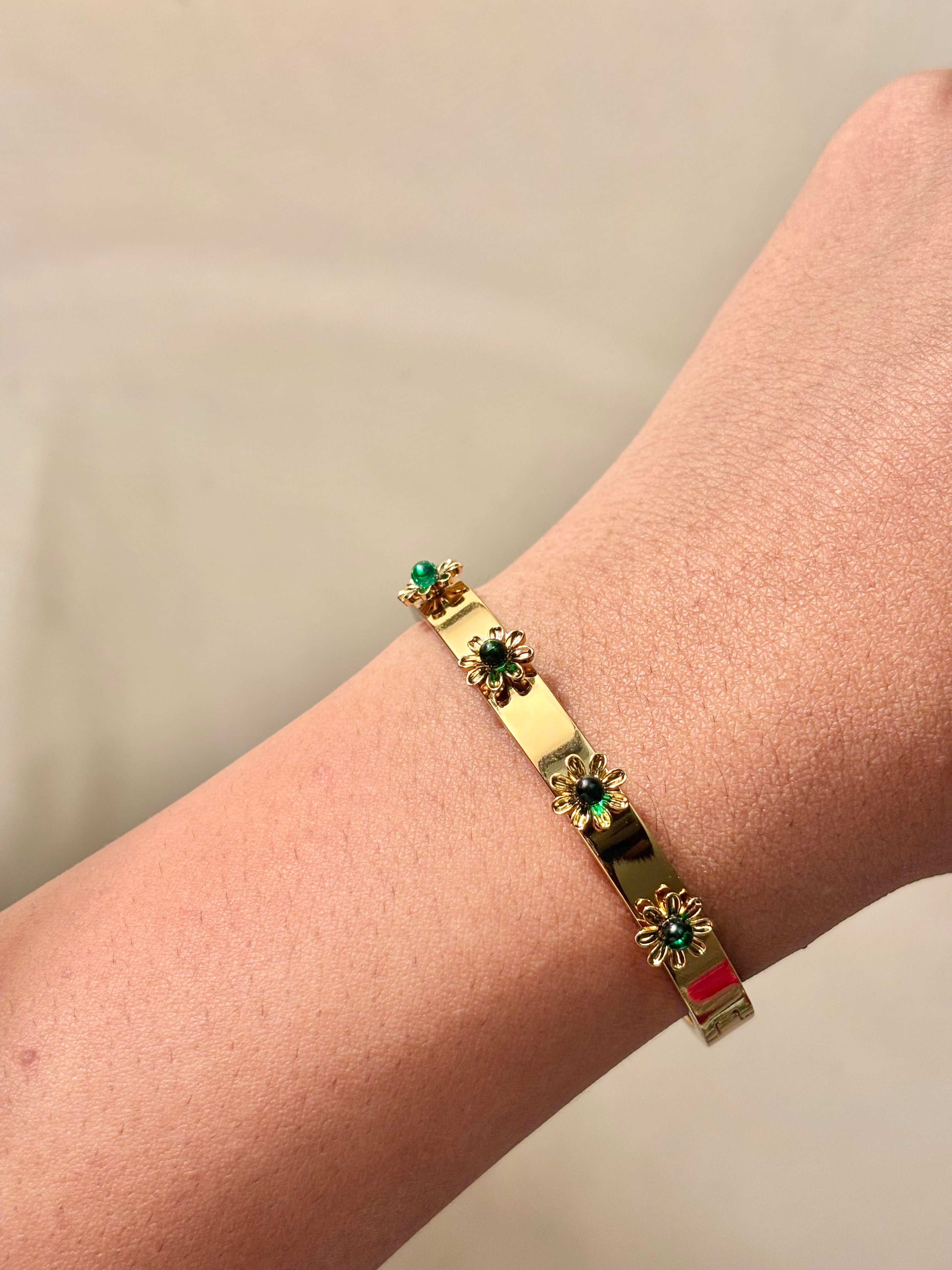 MIDNIGHT & CRYSTAL CLOVER BRACELET